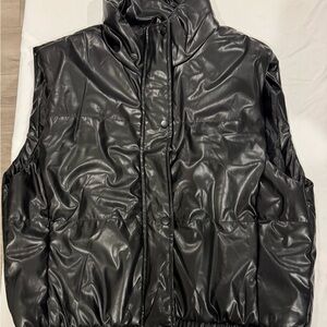 Daisy Women's Shiny Black Puffer Vest